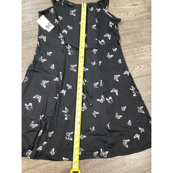 SO Girls Plus 16 Button Front Black Dress Butterfly Print Casual Wear Outfits - Picture 5 of 6